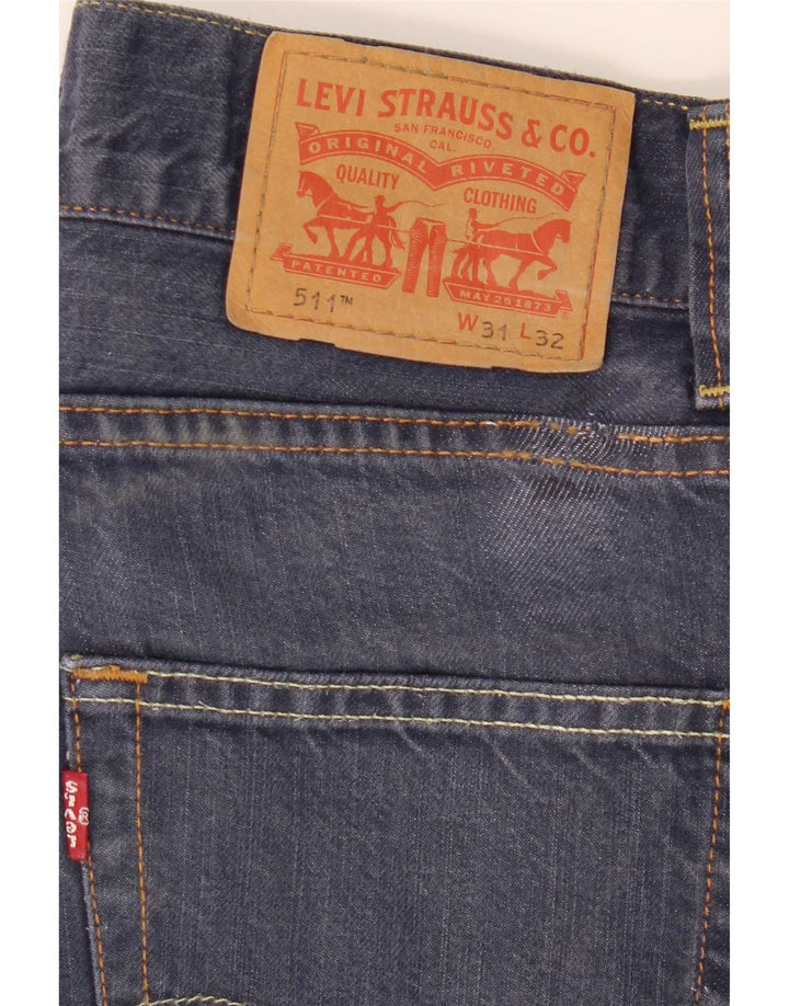 Męskie jeansy Levi's 511 Slim W31 L32 Granatowa bawełna