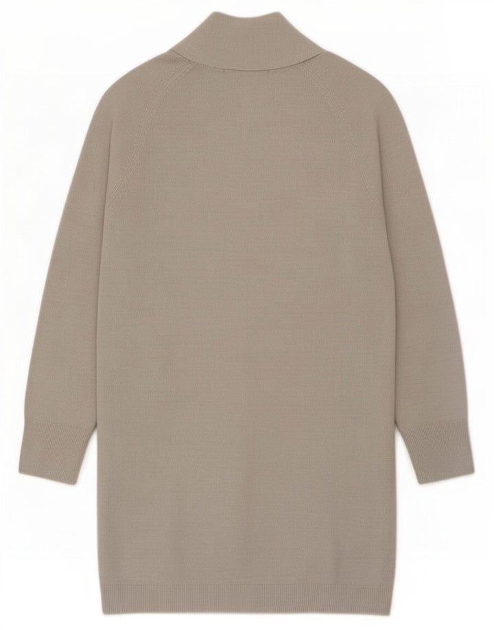 Marks & Spencer Damski sweter o przedłużonym fasonie, UK 10, mały, srebrny, akrylowy