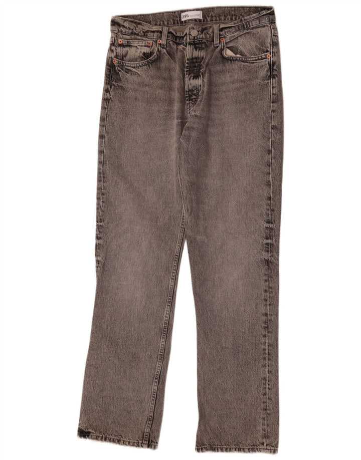 Damskie proste dżinsy Zara EU 40 Medium W30 L34 Szara bawełna