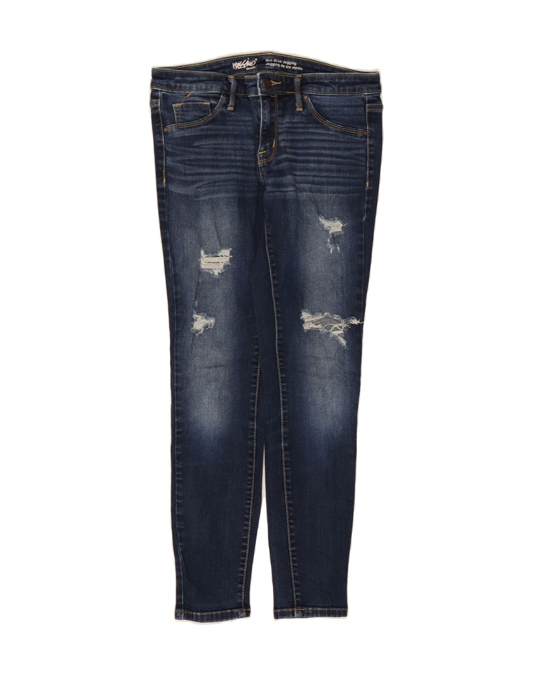 MOSSIMO Womens Distressed Jegging Jeans US 6 Medium W28 L27 Navy Blue Vintage Mossimo and Second-Hand Mossimo from Messina Hembry 