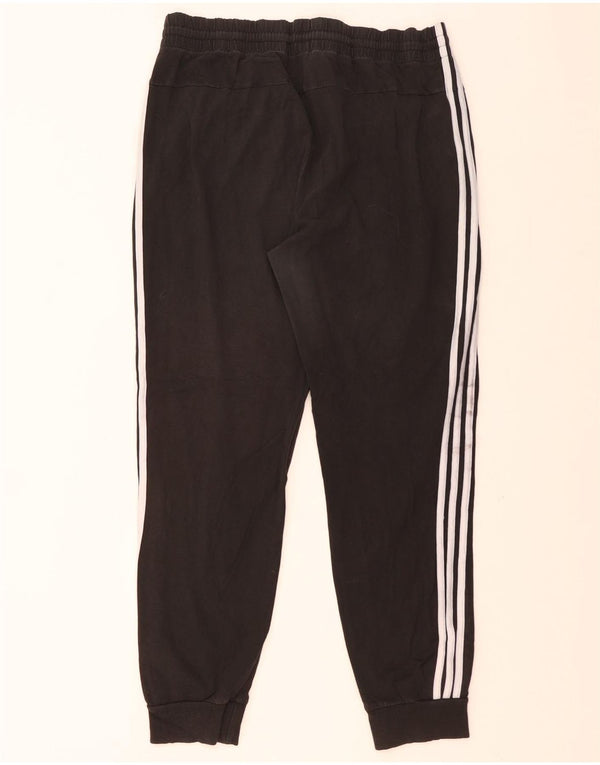 Adidas Womens Tracksuit Trousers Joggers UK 14 Large  Black Cotton