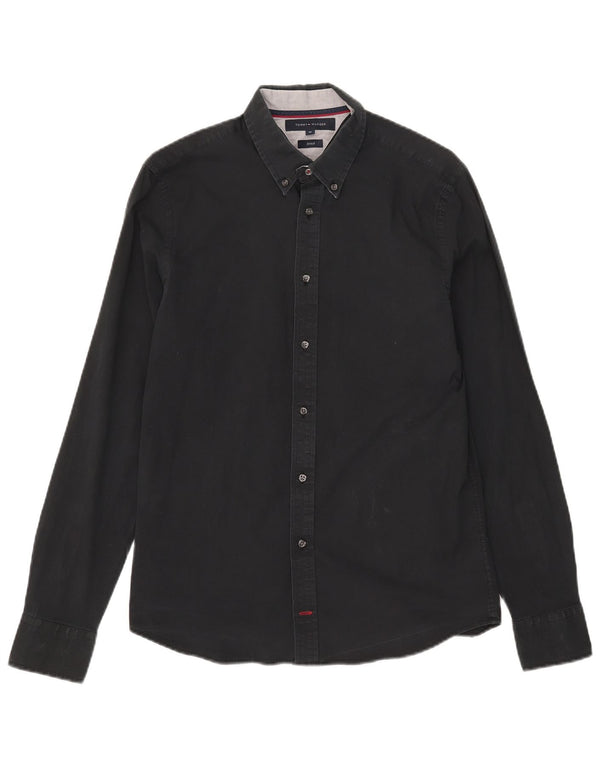 Tommy Hilfiger Mens Shirt Medium Black Cotton