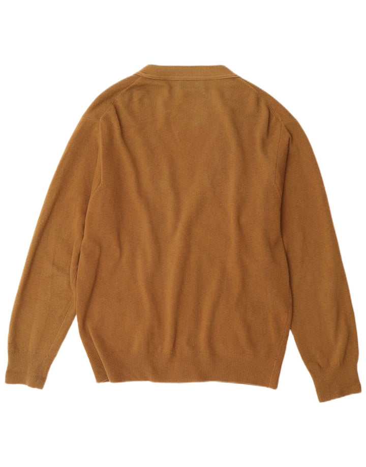 Męski sweter rozpinany BENETTON IT 48 Średni brąz z owczej wełny