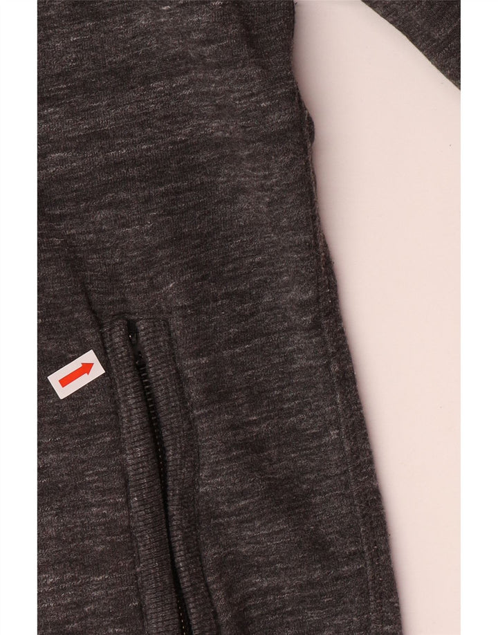 SUPERDRY Męski sweter z kapturem, mały, szary, z bawełny w cętki