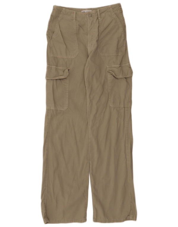 Zara Damskie spodnie cargo z wysokim stanem i luźnym krojem EU 34 2XS W24 L32 Khaki