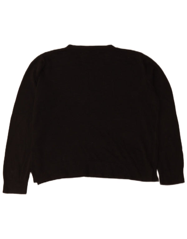 Marks & Spencer Womens Crew Neck Jumper Sweater UK 18 XL Black Acrylic