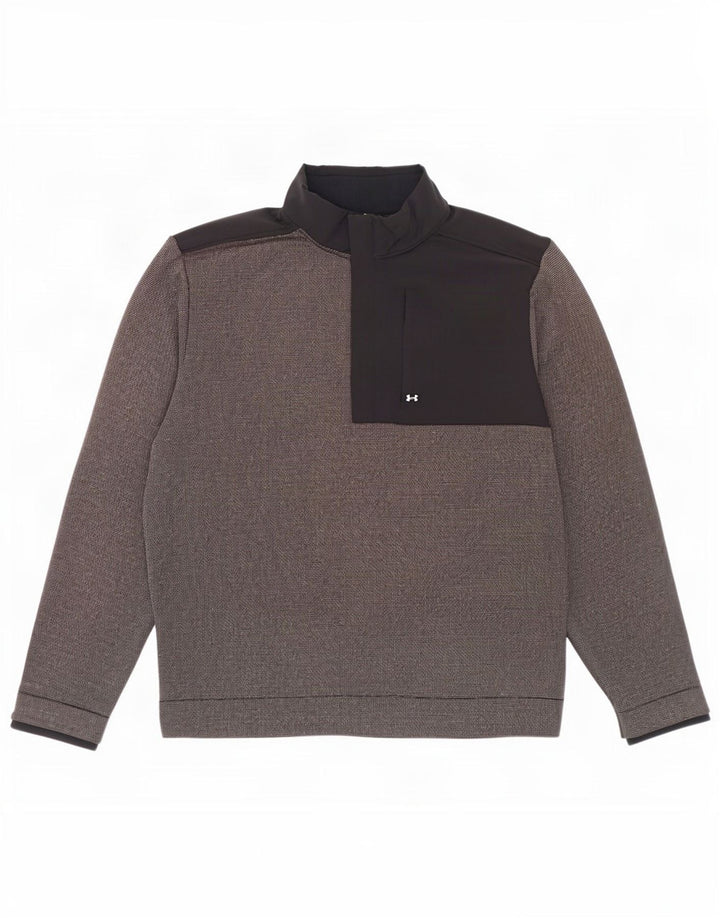 Bluza męska Under Armour z zamkiem błyskawicznym, duża, szara, blok kolorów