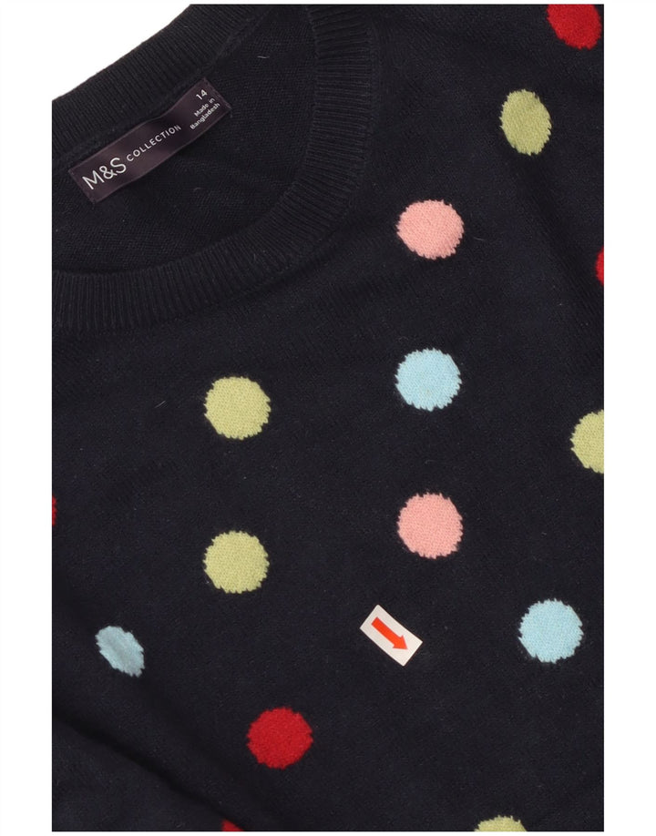 MARKS & SPENCER Damski sweter z okrągłym dekoltem UK 14 Średni granatowy