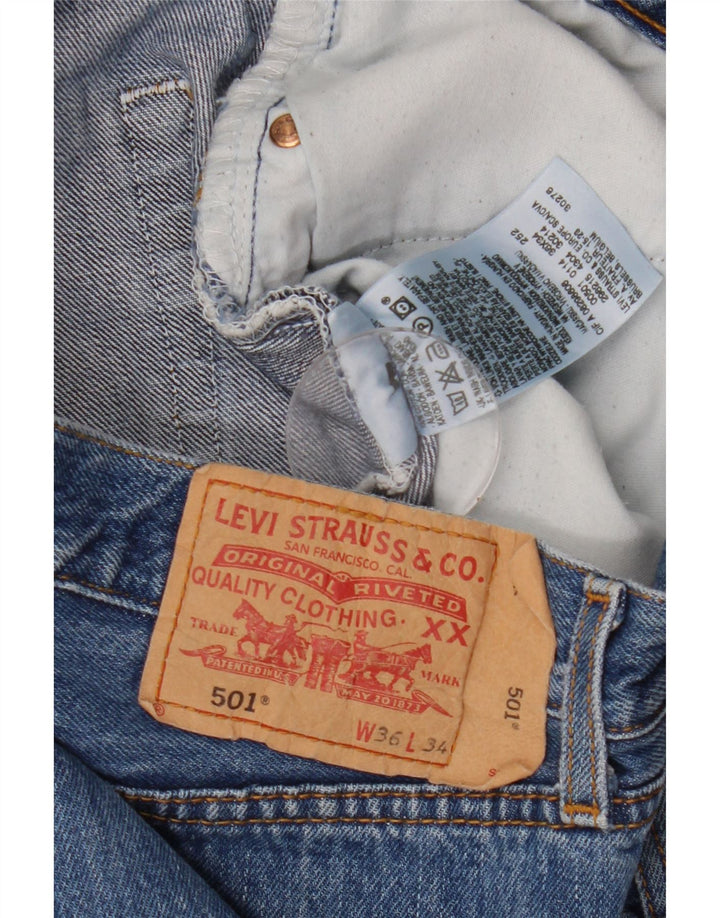 Męskie dżinsy Levi's 501 Capri W36 L21 Niebieska bawełna