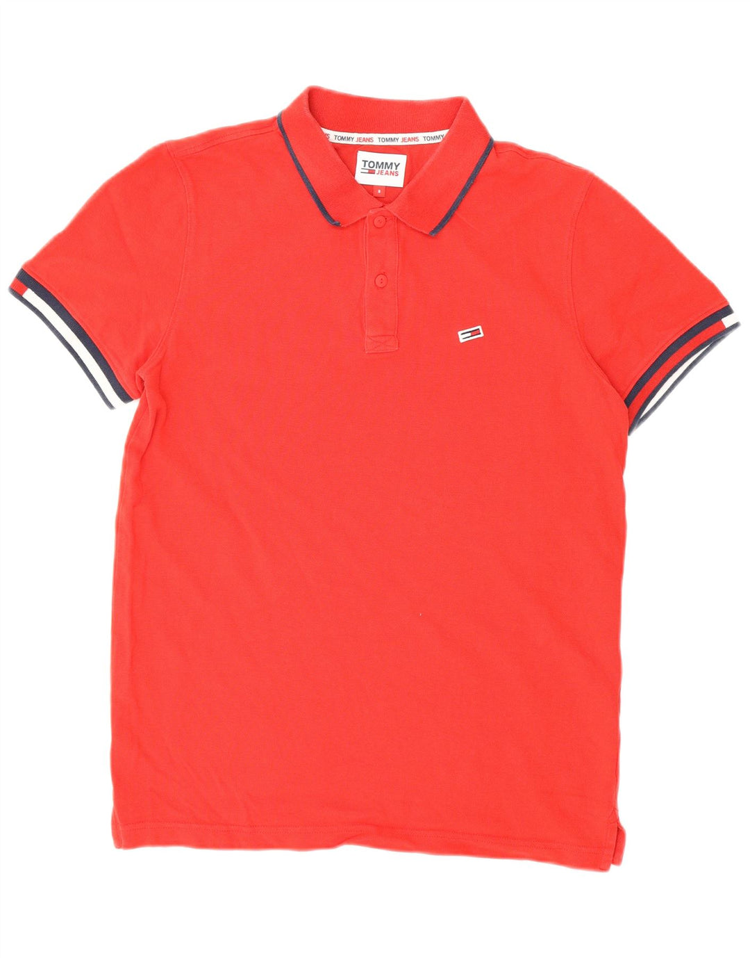 Męska koszulka polo Tommy Hilfiger, mała, czerwona, bawełniana