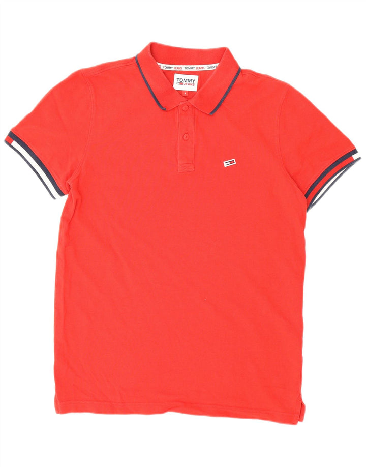 Męska koszulka polo Tommy Hilfiger, mała, czerwona, bawełniana