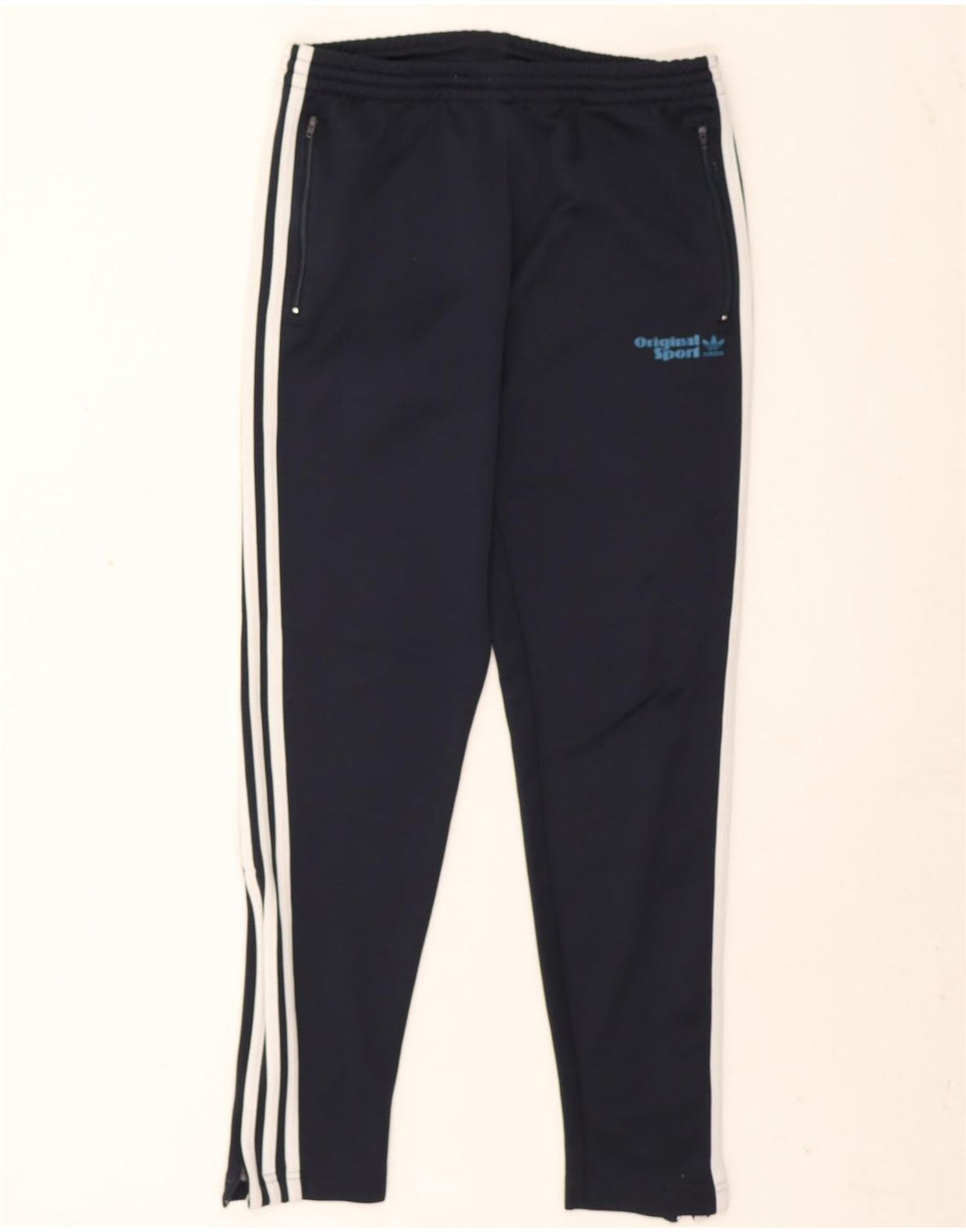 Męskie spodnie dresowe Adidas z grafiką, małe, czarne, poliestrowe
