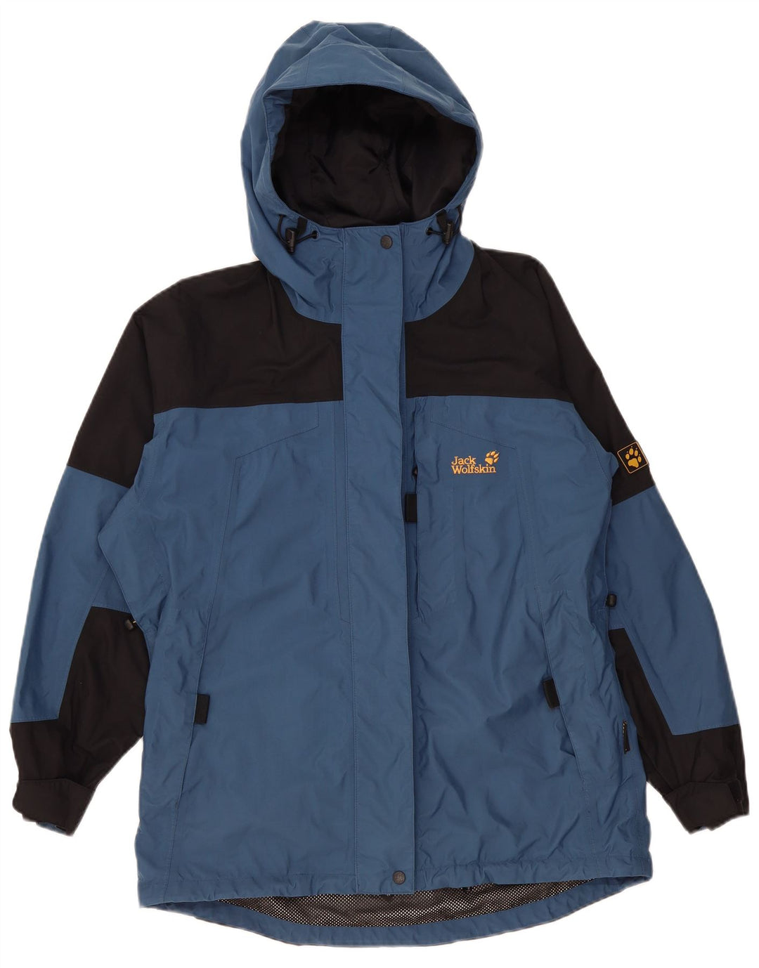 Damska kurtka wiatrówka Jack Wolfskin z kapturem UK 12, średni niebieski
