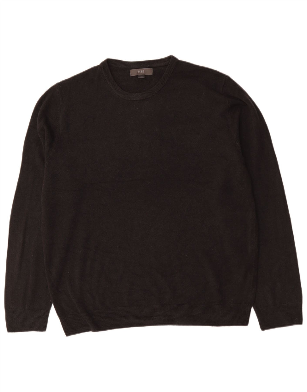 Marks & Spencer Męski sweter z okrągłym dekoltem XL, czarny akryl