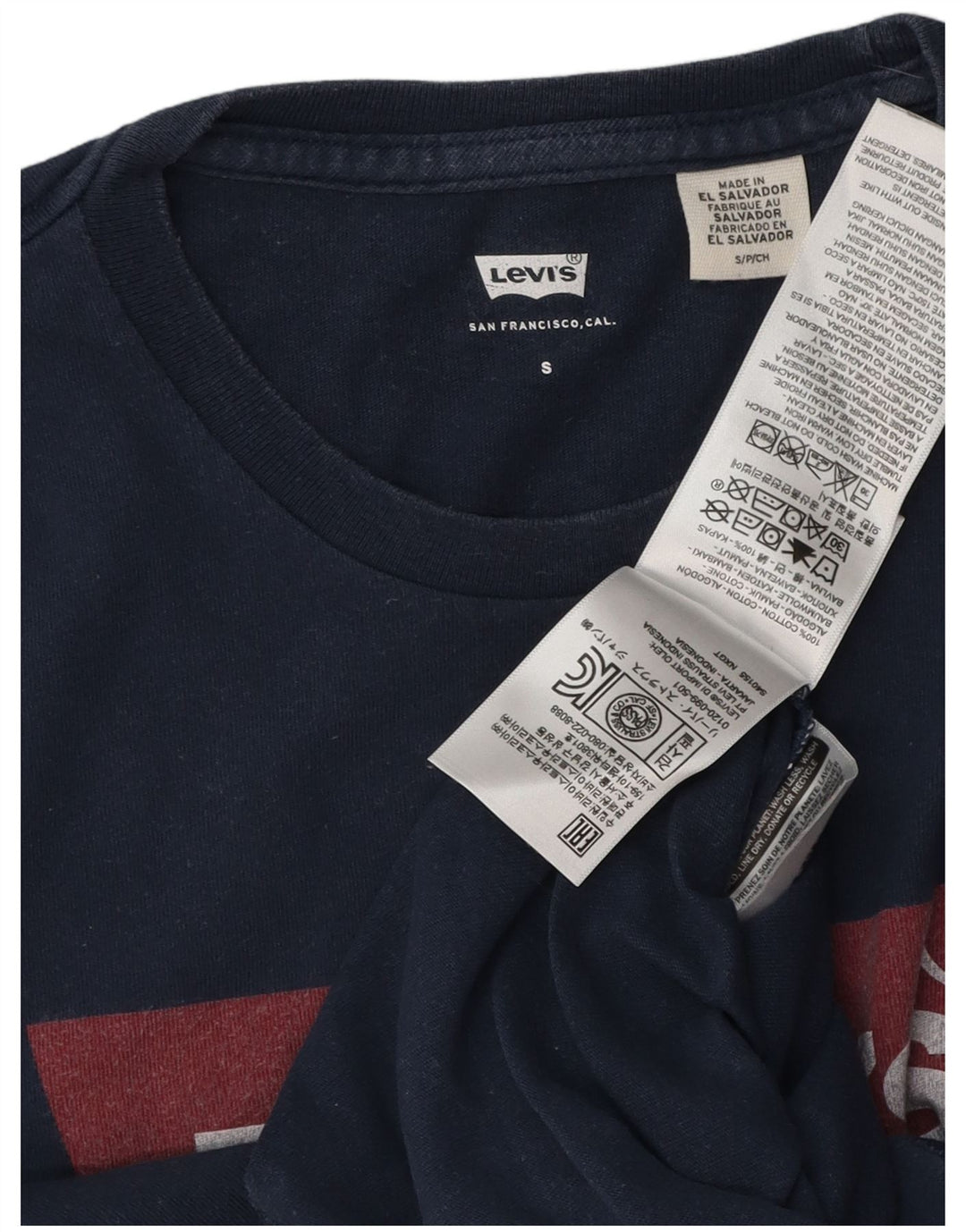 Męski T-shirt z grafiką Levi's, mały, granatowy, bawełniany