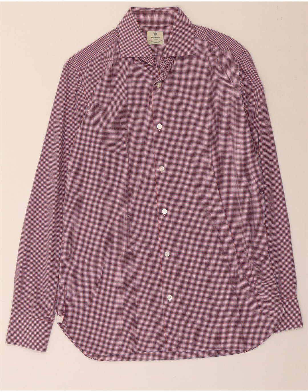 Koszula męska BORRELLI Rozmiar 39 15 1/2 Średnia wielokolorowa bawełniana krata
