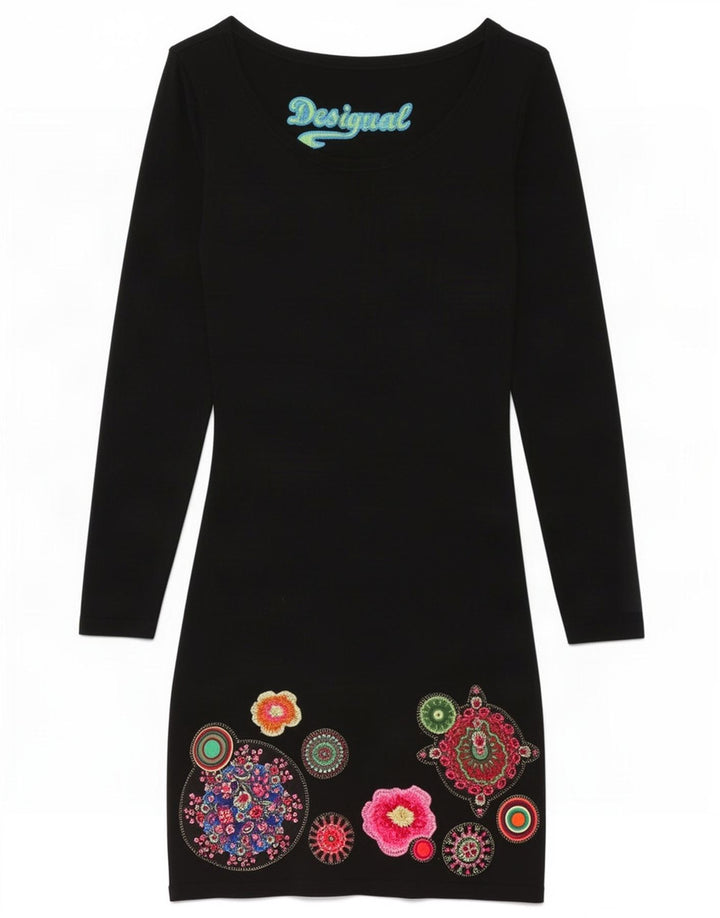 Damska sukienka z grafiką Desigual UK 12, średnia czarna, geometryczna