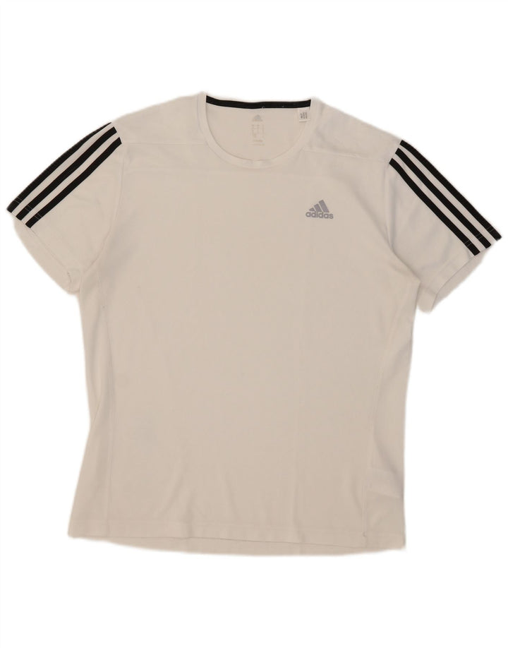 Adidas Męski T-shirt Climalite Top Średni Biały Poliester