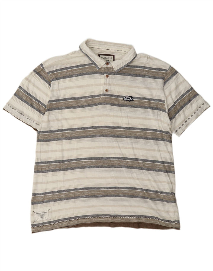 Męska koszulka polo Weird Fish XL w kolorowe paski, bawełniana