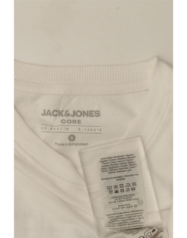 Męski T-shirt z grafiką Jack & Jones, mały, biały, bawełniany