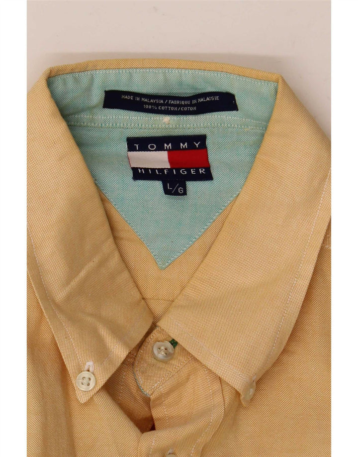Koszula męska Tommy Hilfiger, duża, żółta, bawełniana