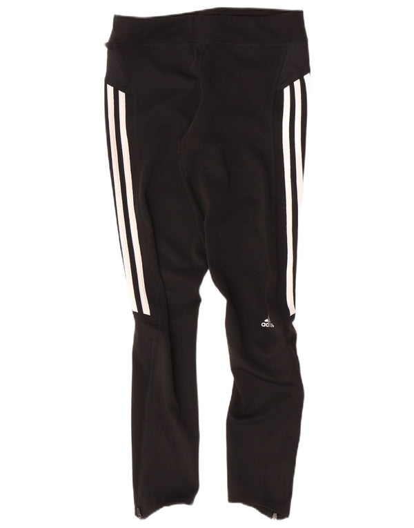 Damskie legginsy Adidas Capri UK 8 Małe czarne paski, poliestrowe sportowe