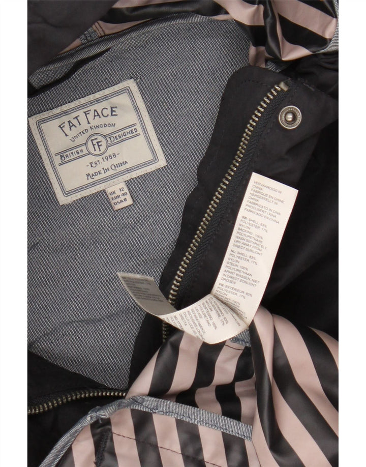 Damska kurtka przeciwdeszczowa z kapturem Fat Face UK 12, średni granatowy poliester