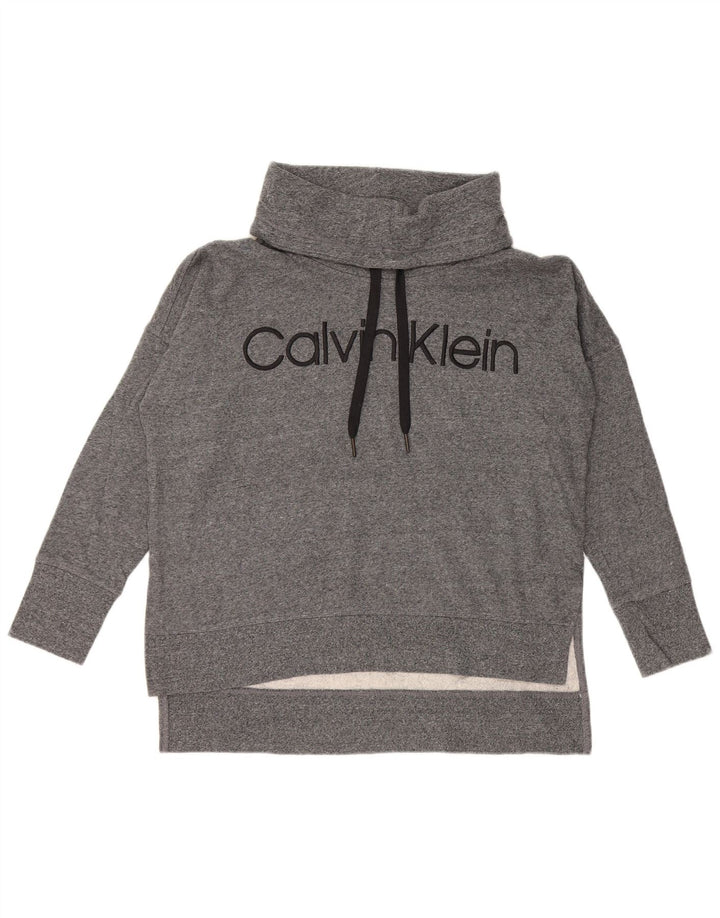 Damski sweter oversize CALVIN KLEIN z grafiką UK 14, średni szary