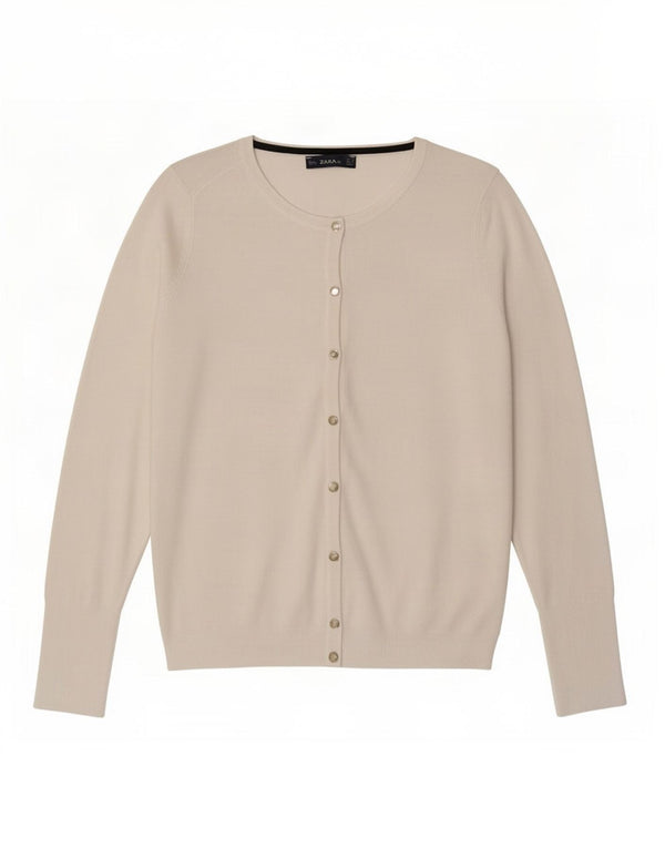 Zara Womens Cardigan Sweater UK 12 Medium White Viscose