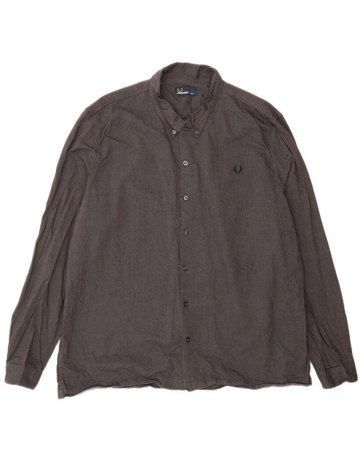 Koszula męska Fred Perry 2XL, szara, bawełniana