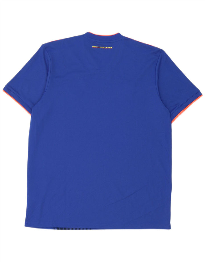 Adidas Męska koszulka z grafiką Climalite Top, duża, niebieska, geometryczna, poliester