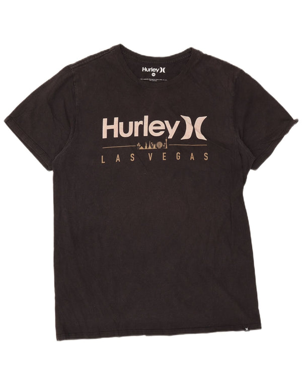 Męski T-shirt z grafiką Hurley Las Vegas, średni czarny, bawełniany