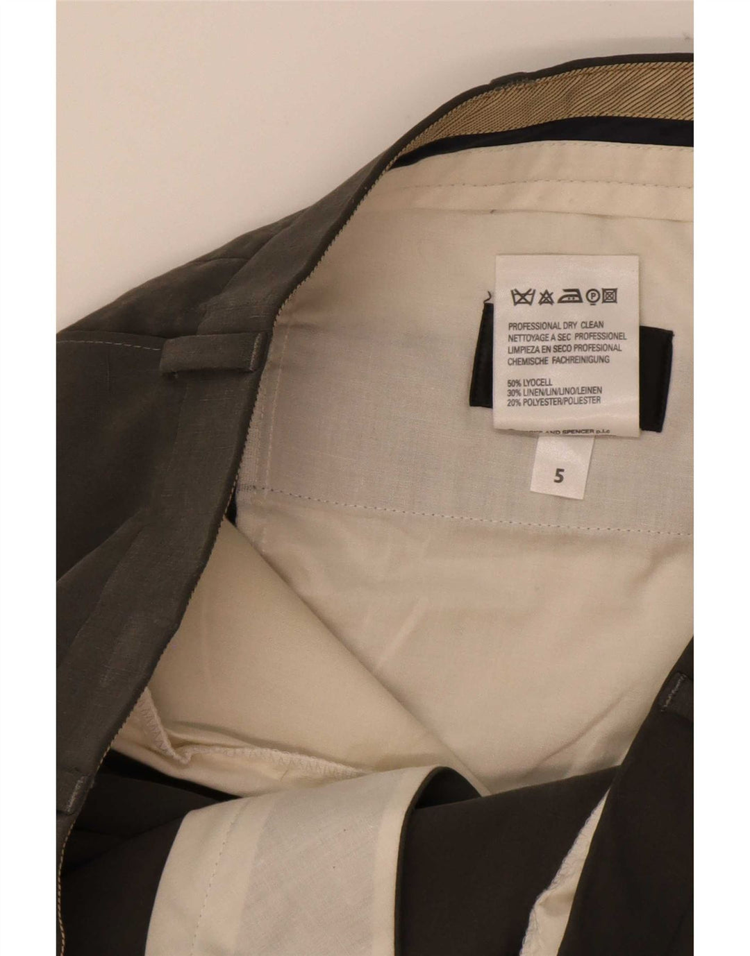 Męskie spodnie garniturowe Marks & Spencer W38 L31 Szary Lyocell