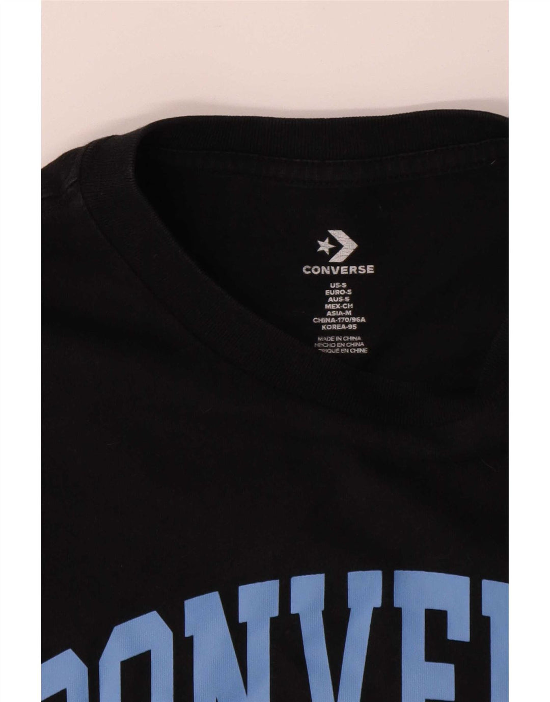 Converse Męski T-shirt z grafiką, mały, czarny, bawełniany