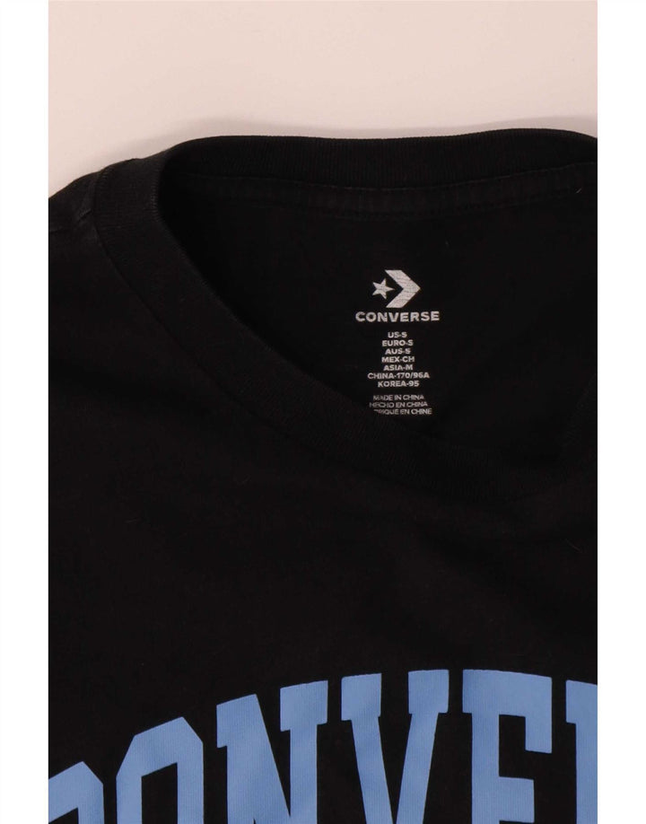 Converse Męski T-shirt z grafiką, mały, czarny, bawełniany