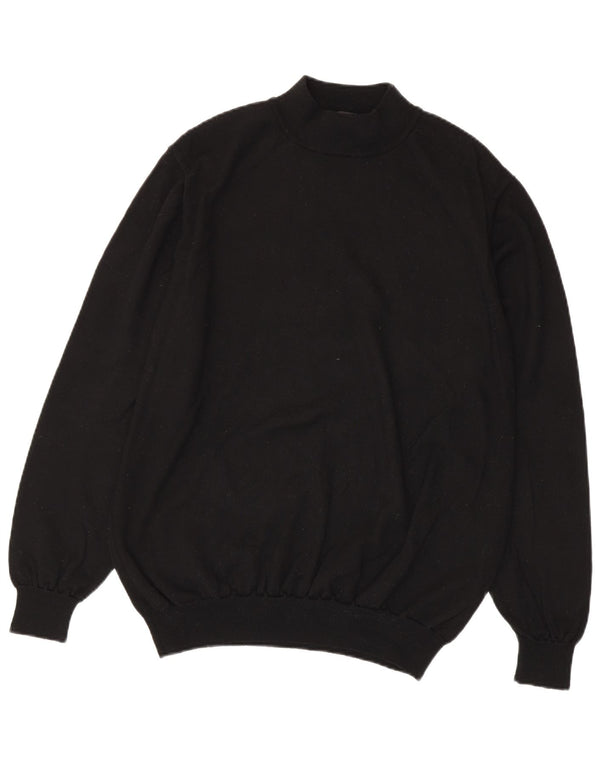 Męski sweter z golfem Hugo Boss 3XL, czarna dziewicza wełna