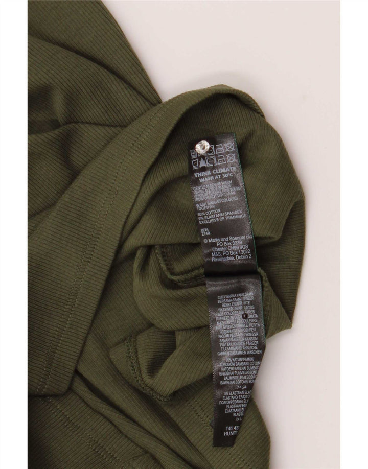 Marks & Spencer Damski top na jedno ramię, UK 12, średnia bawełna khaki