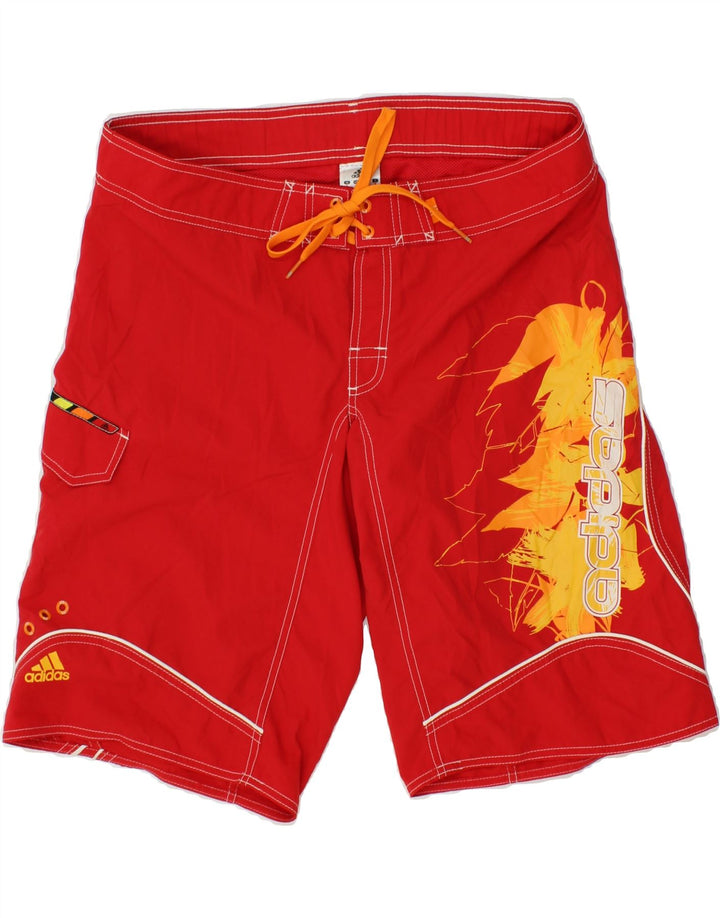 Męskie spodenki kąpielowe ADIDAS z grafiką, średni czerwony poliester