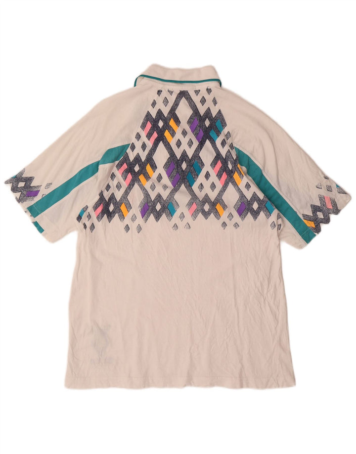 Męska koszulka polo LOTTO, średnia biała, geometryczna