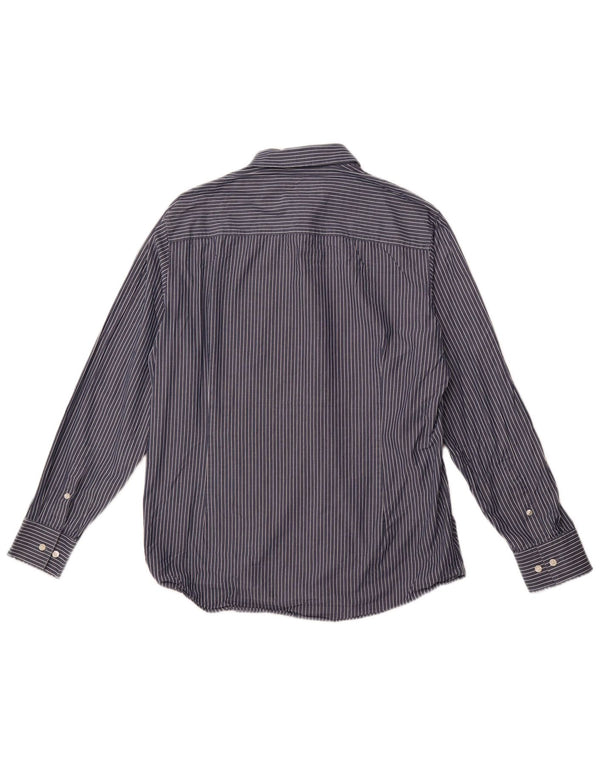 Koszula męska CALVIN KLEIN o dopasowanym kroju, rozmiar 43, duża, granatowa w prążki