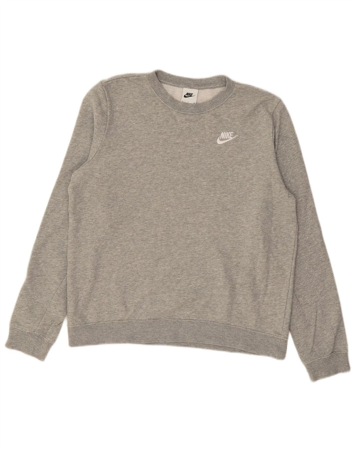 Męski sweter NIKE, mały, szary, bawełniany