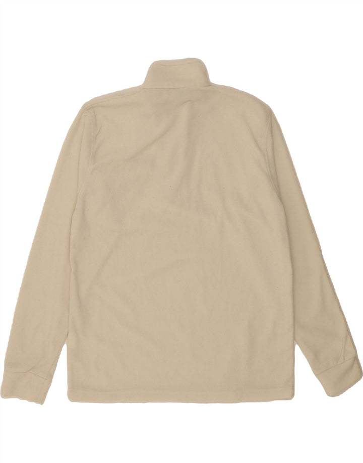 REEBOK Mens Zip Neck Fleece Jumper Large White Polyester Vintage Reebok and Second-Hand Reebok from Messina Hembry 
