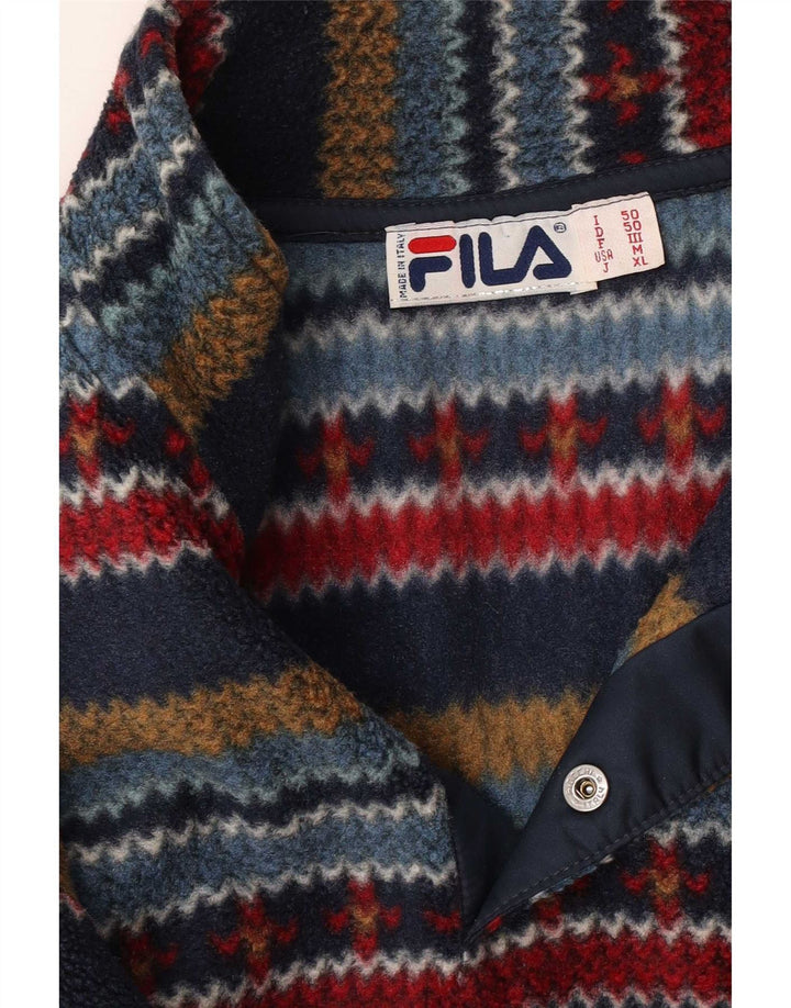 Męski sweter polarowy Fila IT 50, średniej wielkości, wielokolorowy, geometryczny