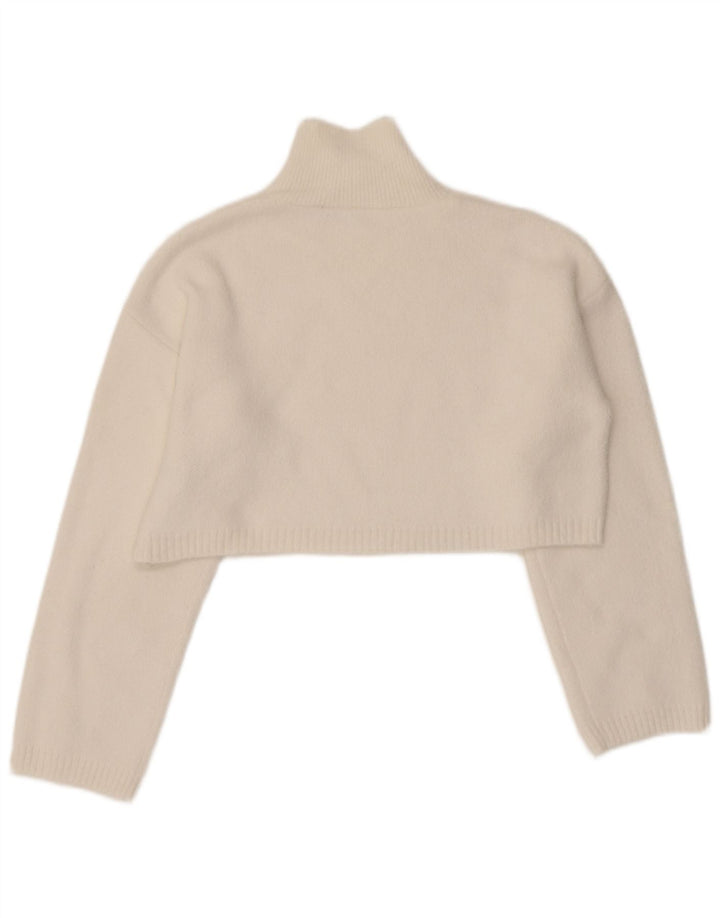 Damski sweter z golfem Zara UK 10 Small White Poliamid