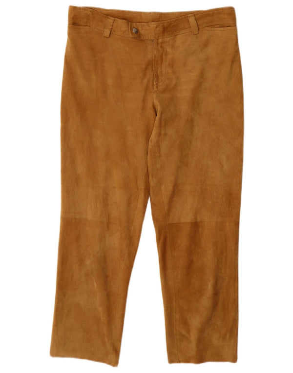 Zamszowe spodnie krótkie damskie VINTAGE W32 L25 brązowe