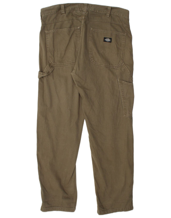 Męskie proste spodnie cargo DICKIES W34 L32, bawełna khaki
