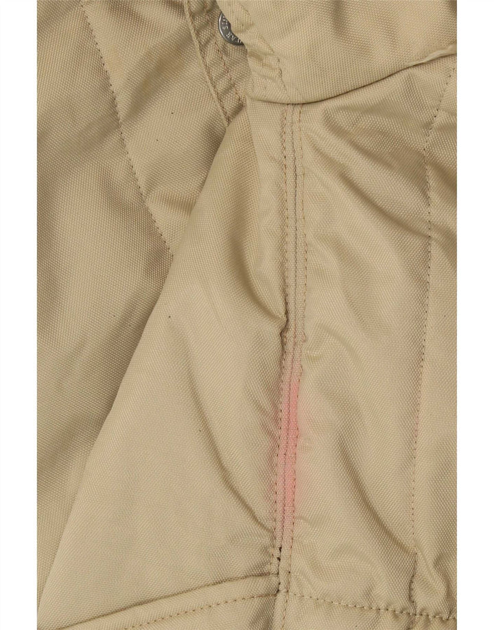 Damska kurtka parka z kapturem Refrigiwear UK 16, duża, beżowa, z blokami kolorów