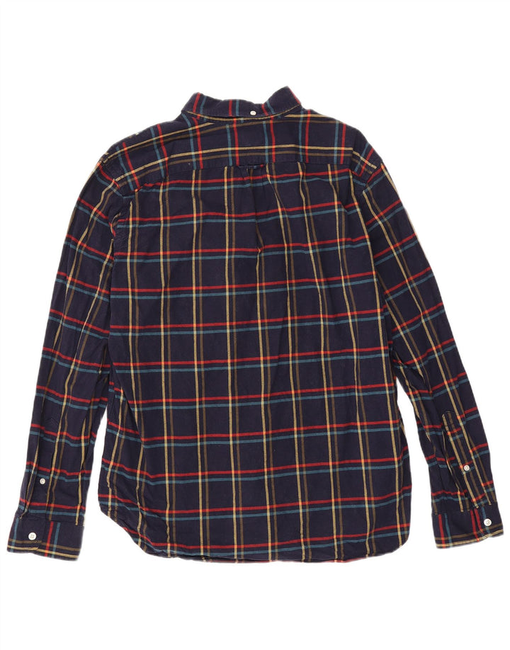 Koszula flanelowa męska J. Crew, duża, bawełniana w granatową kratę
