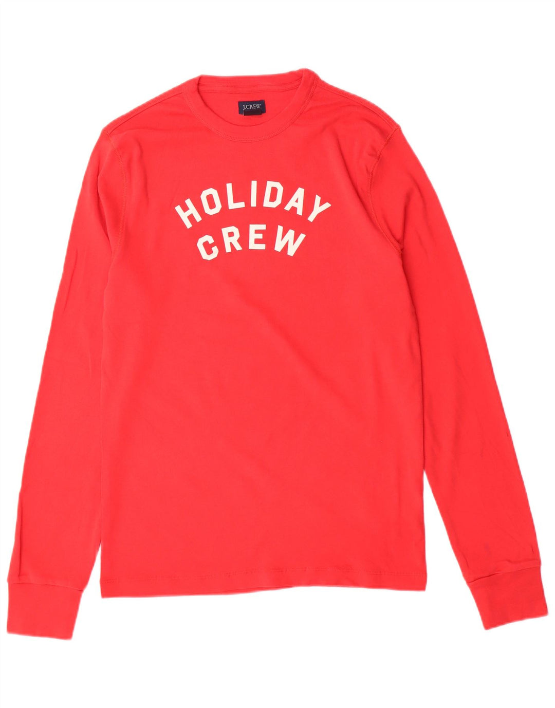 Męski top graficzny J. Crew z długim rękawem, średnio czerwony, bawełniany