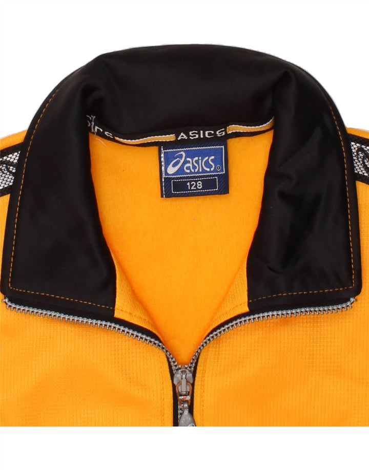 ASICS Boys Graphic Tracksuit Top Jacket 7-8 Years Yellow Colourblock Vintage Asics and Second-Hand Asics from Messina Hembry 